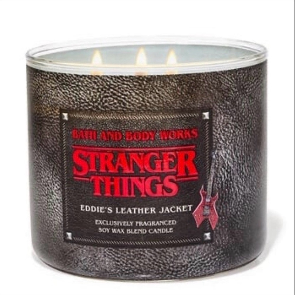 Bath and Body Works Stranger Things Eddie Munson’s Leather Jacket Candle NEW